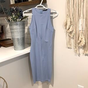 Powder blue bodycon midi dress